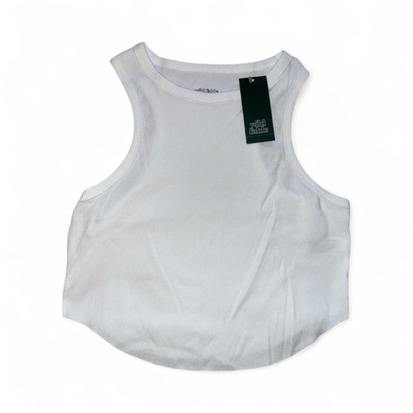 wild fable Tops - Wild Fable White Cropped Ribbed Tank Top